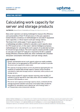 Calculating Work Capacity for Server and Storage Products